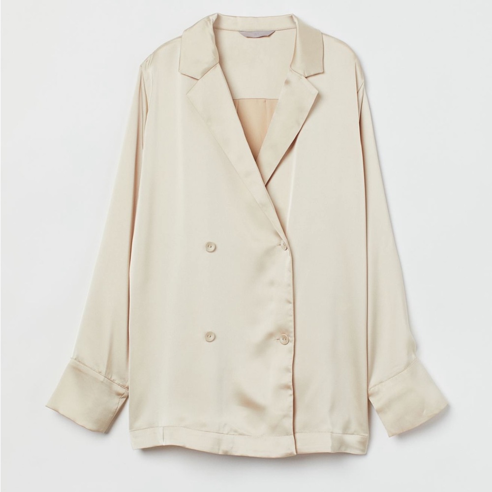 Double-Breasted Satin Shirt